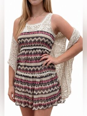 Boutique NWT Tribal Print Boho Mini Dress Size Small
